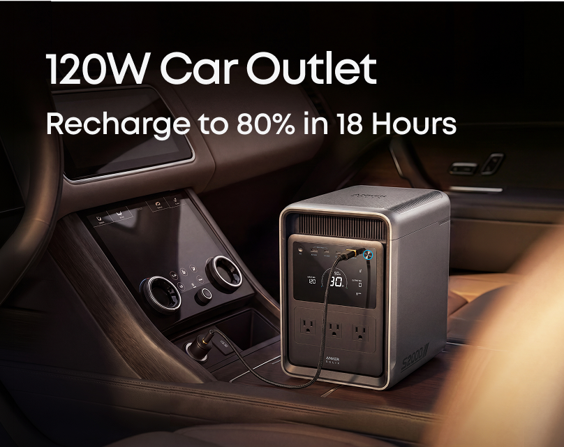 Anker SOLIX S2000 car outlet charging