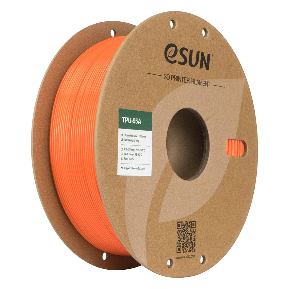 eSUN TPU-95A flexible filament spool, Orange, 1.75mm 1kg