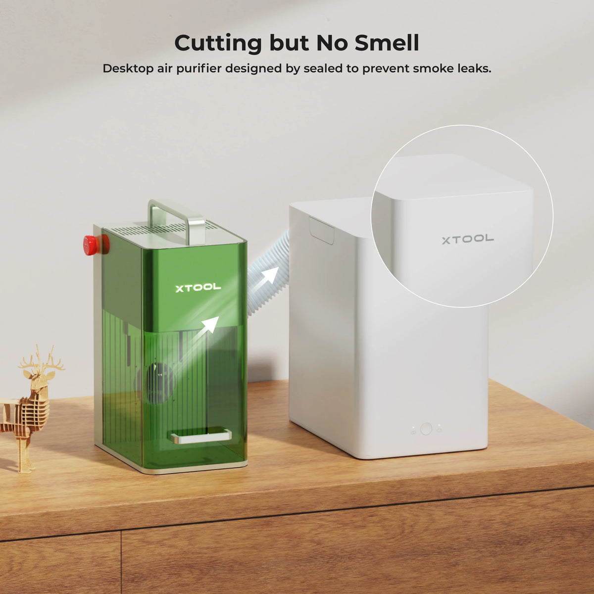 xTool Desktop Smoke Purifier side view