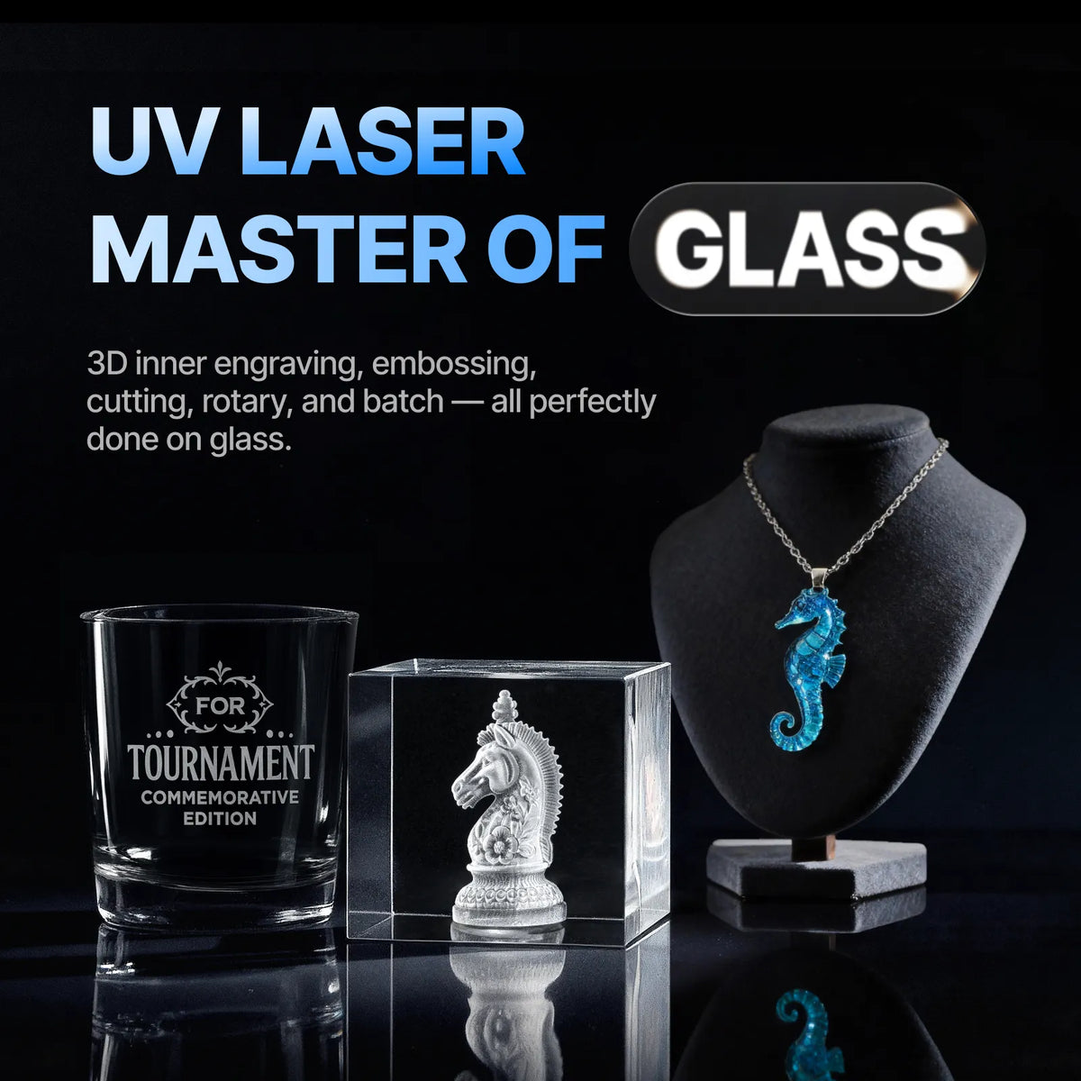 xTool F2 Ultra UV glass and crystal engraving
