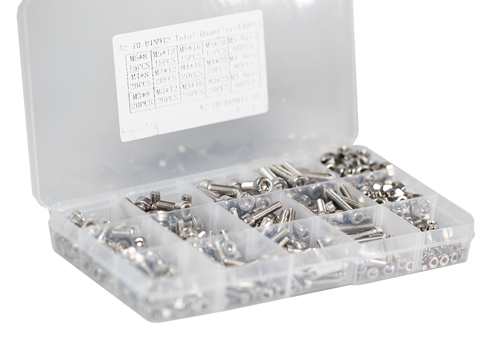 460 Piece Stainless Steel Metric Nuts and Bolts Pack - 3D Printing Accessories